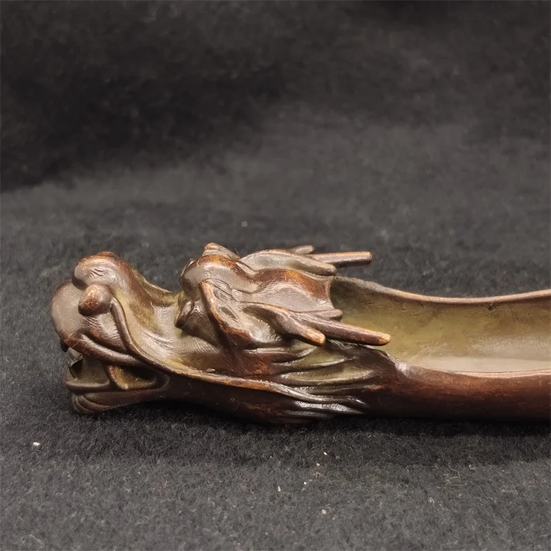 خمر النحاس التنين رئيس الشاي المجارف مجرفة القهوة ملعقة شاي أسود مسحوق ملعقة صغيرة Teaware حفل Gongfu الشاي الملحقات