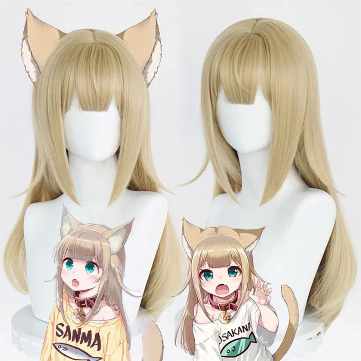 Peruka do cosplayu Huang Dou Fen z hyperrealistyczną skórą głowy |   Włókno odporne na ciepło dla naturalnego wyglądu