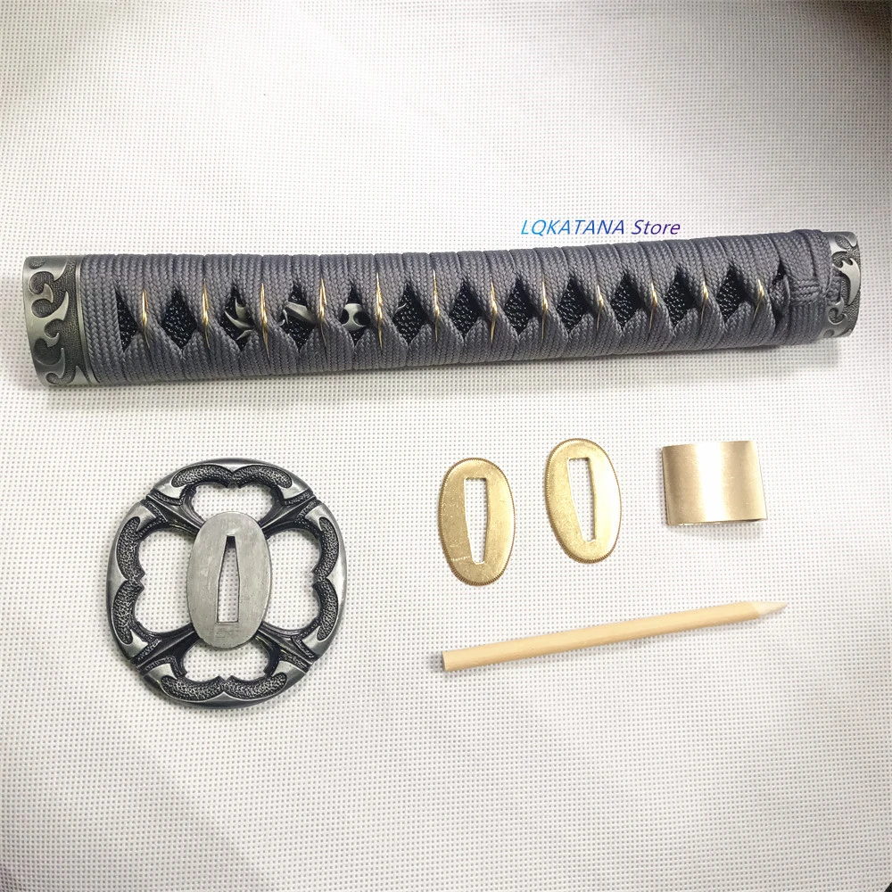 High Quality A Set Japanese Tsuba Handle Alloy Tsuba Fuchi Menuki Kashira Brass Habaki Seppas Fittings Japan Sword Katana Parts