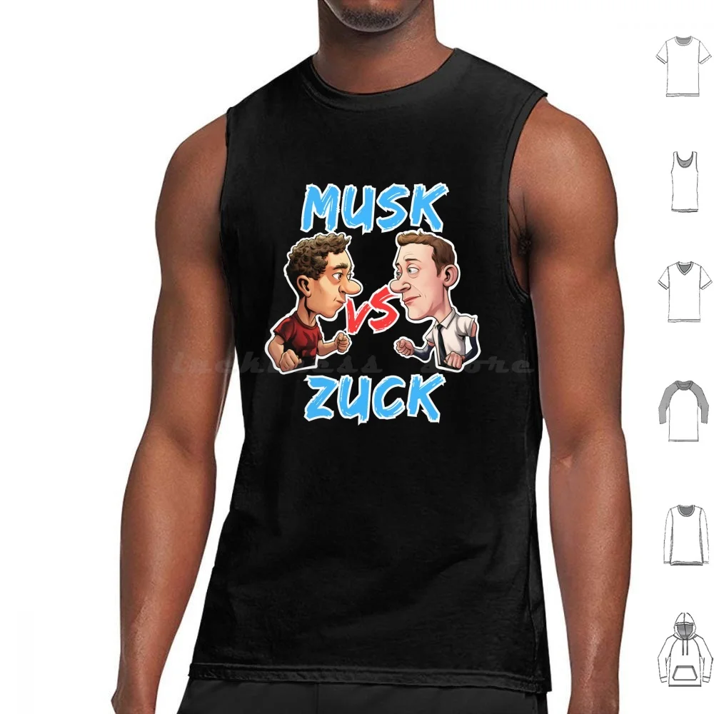 Musk Vs Zuck Elon Musk Vs Mark Zuckerberg Tank Tops Print Cotton Musk Zuck Zukk Vs Fight Dana White Cage Elon Musk Mark