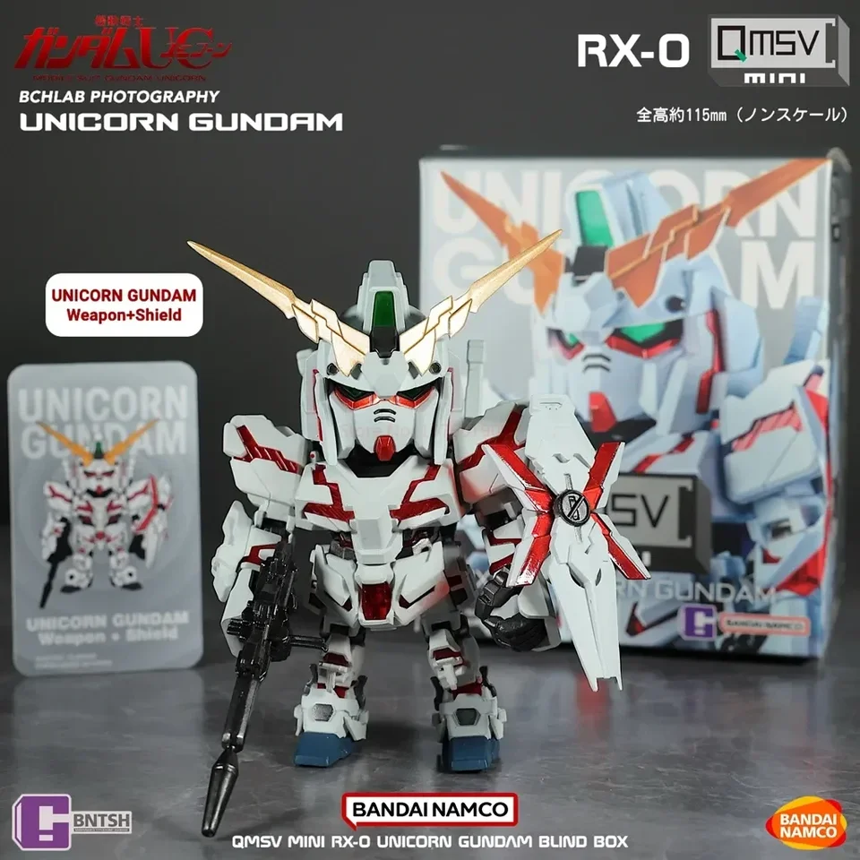 QMSVユニコーンガンダム ブラインドボックス In Stock Bandai Qmsv Unicorn Gundam Mini Blind Box Trendy Play