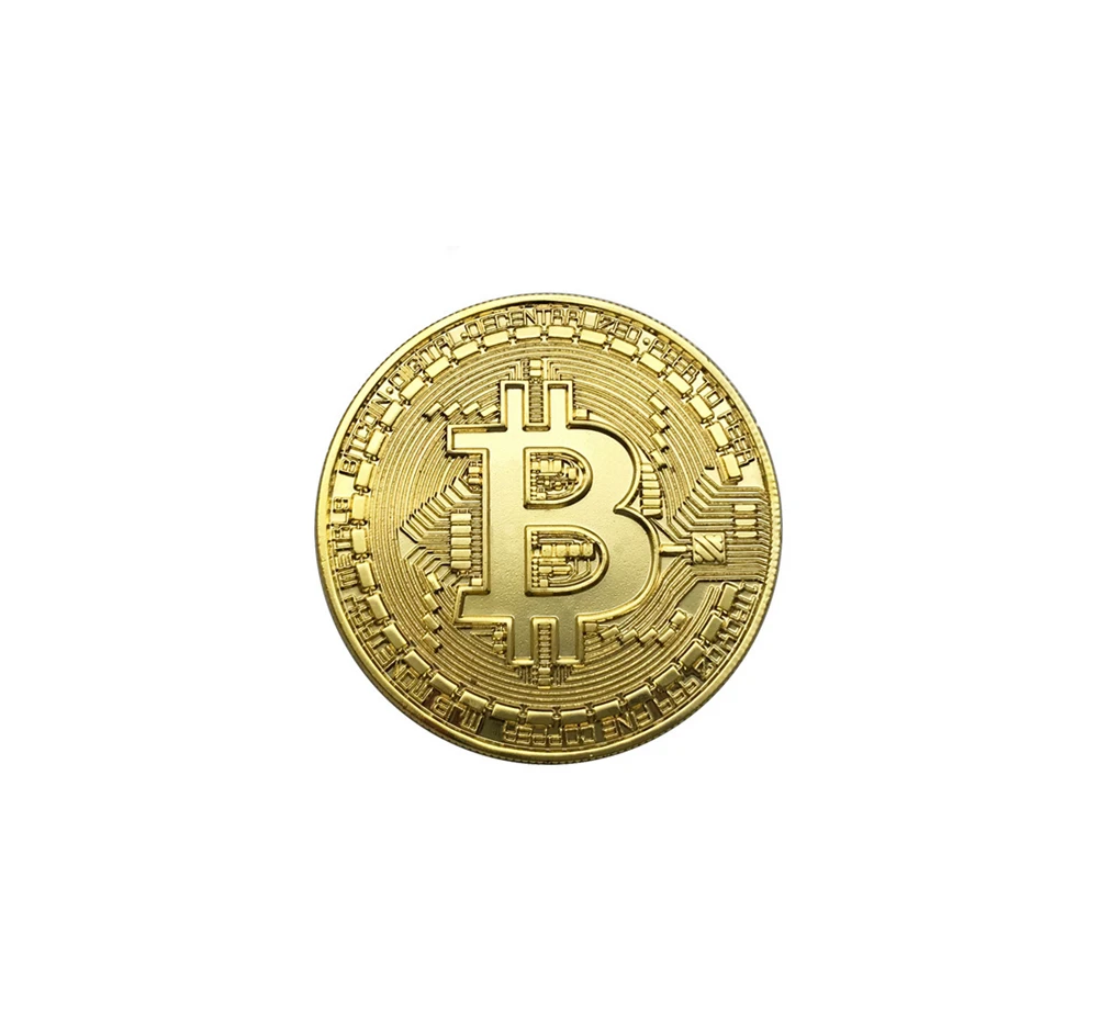 Recuerdo de moneda de Bitcoin (paquete de 10), Colección física de Bitcoin, conmemoración de criptomonedas doradas, accesorios de decoración