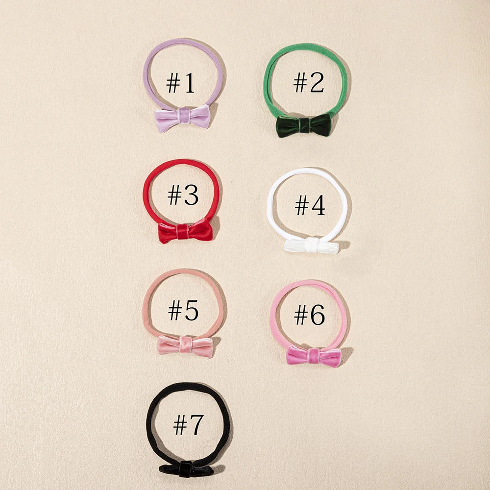 3 قطعة/المجموعة جديد لينة المخملية Bowknot Headbands للطفل الاطفال الوردي القوس طفل الفتيات العصابات الشعر الطفل أغطية الرأس التصوير اكسسوارات