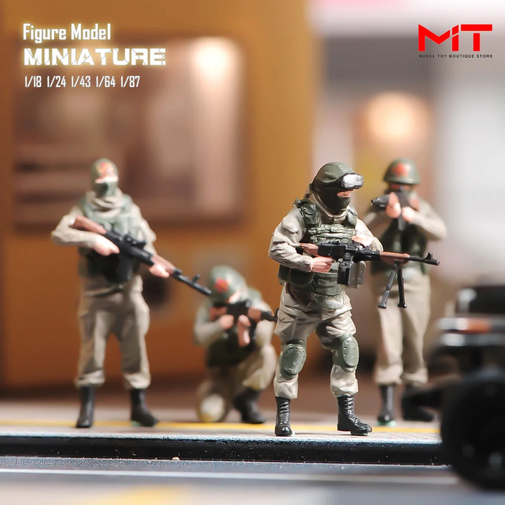 W magazynie malowane miniatury 1/87 1/64 1/43 1/24 1/18 rosyjskie męskie żołnierze rysunek figurka diorama Mini lalka Model scena rekwizyty