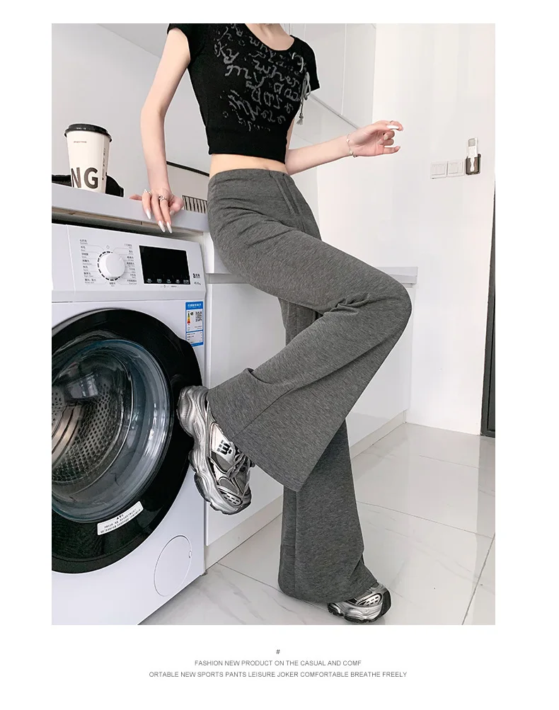 XIZOU Multicolored Drawstring Waist Casual Sweatpants Women Solid Simple Basic Minimalist Fitness Joggers Straight Pants