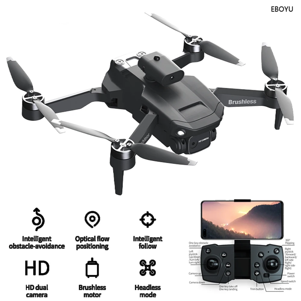 JJRC H115 Brushless Motor Optical Flow RC Drone Foldable Drone 2.4G WIFI FPV 8K EIS HD Camera Obstacle Avoid RC Quadcopter Drone