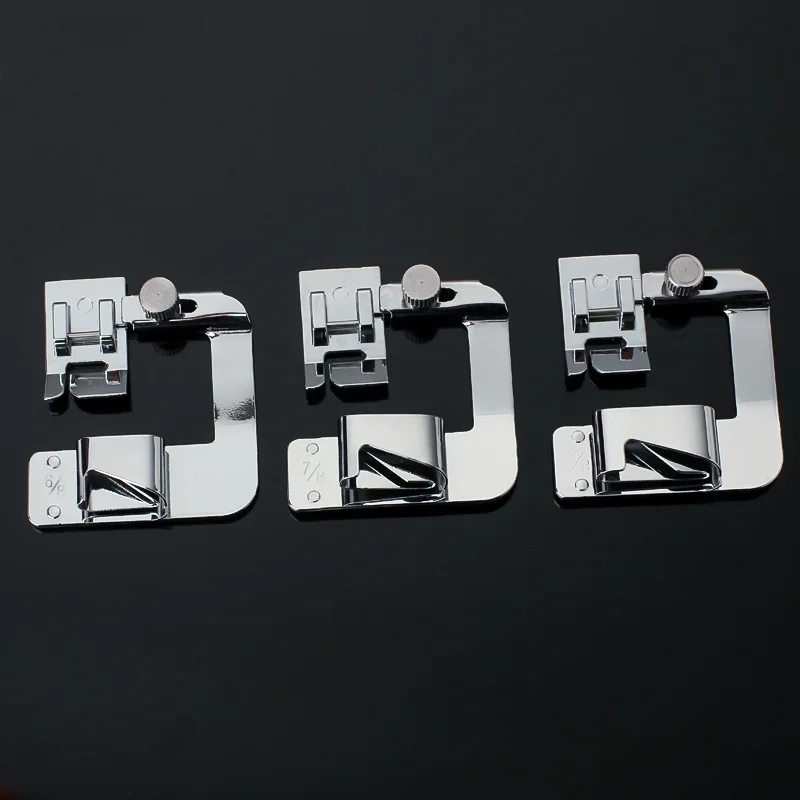 1 PCS 9-25mm Domestic Sewing Machine Presser Foot Rolled Hem Feet Set For Brother Singer Janome Sewing Accessories Tools