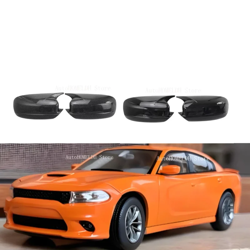 Car Rearview Side Mirror Cover Fit For Dodge Charger 2011 2012-2021 Wing Cap Exterior Sticker Door Horn Rear View Case Trim