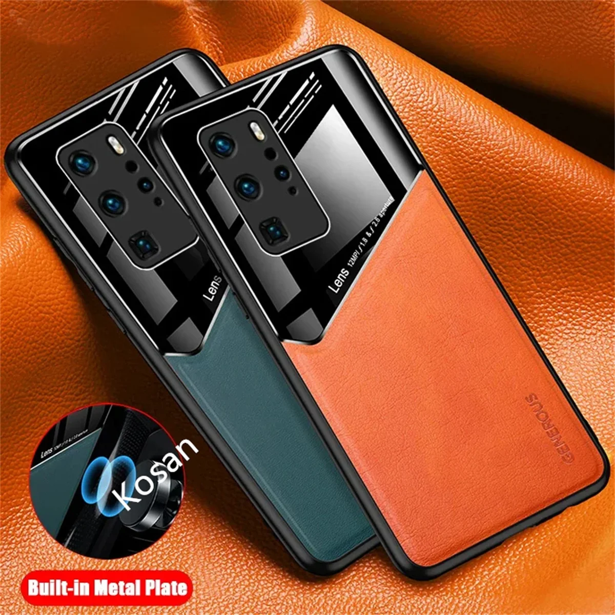 

For P40 Pro Case PU Leather Soft Frame Hard PC Cover For Huawei P30 P40 Pro Plus P 40 30 P40Pro P30Pro Phone Cases