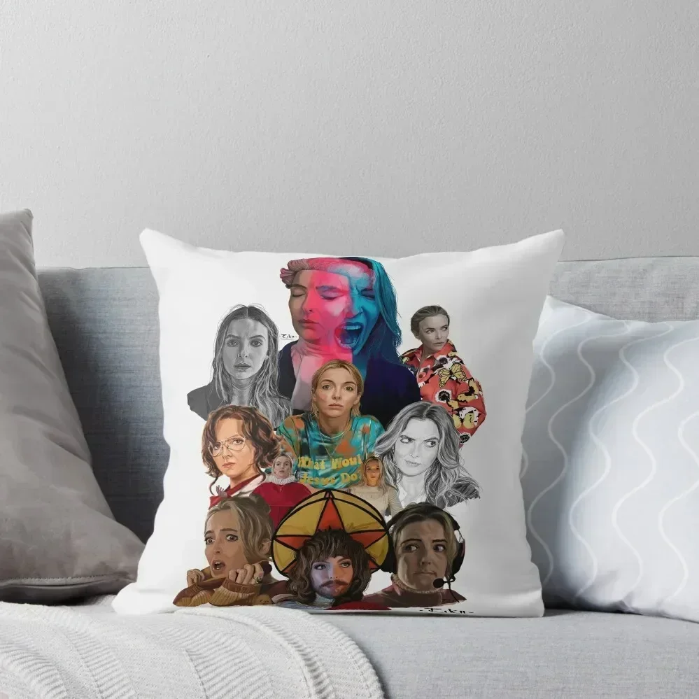 

Jodie Comer collage Throw Pillow christmas cushions covers Pillowcases Bed Cushions Cushion Cover Set Pillowcase Cushion pillow