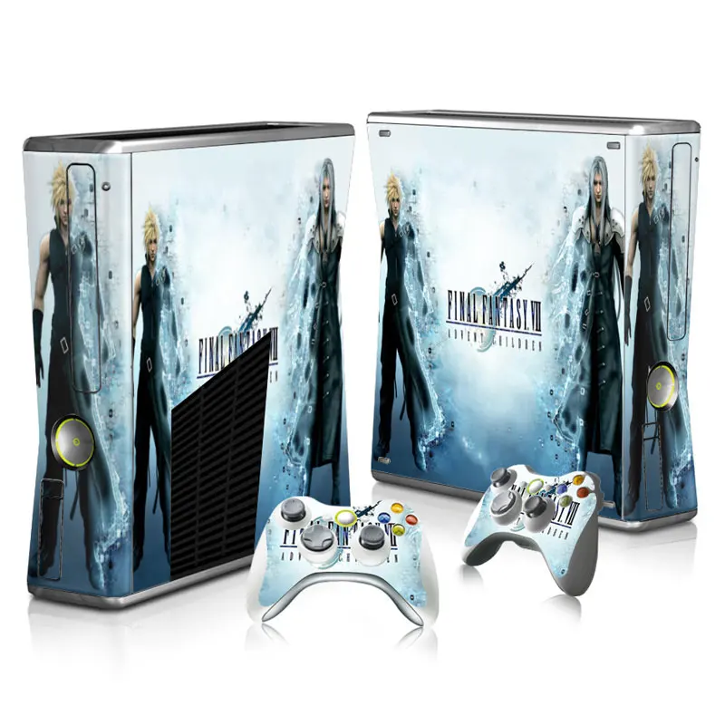 

7 designs Final fantasy V VII Design Skin Sticker Protector for Xbox 360 Slim and 2 Controller Skins Stickers for video games