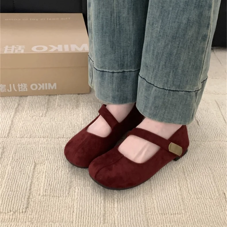 Scarpe Mary Jane in pelle scamosciata con stampa leopardata vintage da donna Moda casual e comoda scarpa singola con suola morbida e bocca superficiale