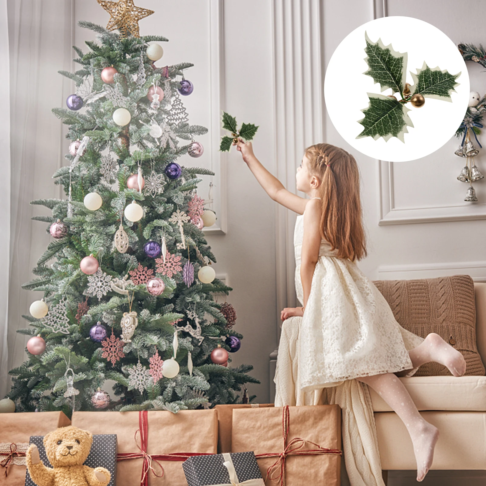 

20Pcs Gold Fruit Green Leaf Artificial Plant Decoration Party Prop Christmas Simulation Leaf Fruit Home Decor Xmas Wreath Accent