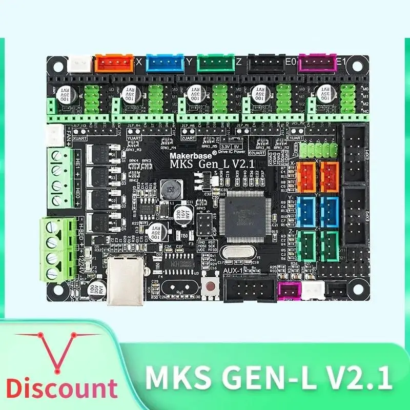 New! MKS Gen_L 2.1 3D Printer Parts Control Board Support TMC2209 2208 Uart Mode Gen L