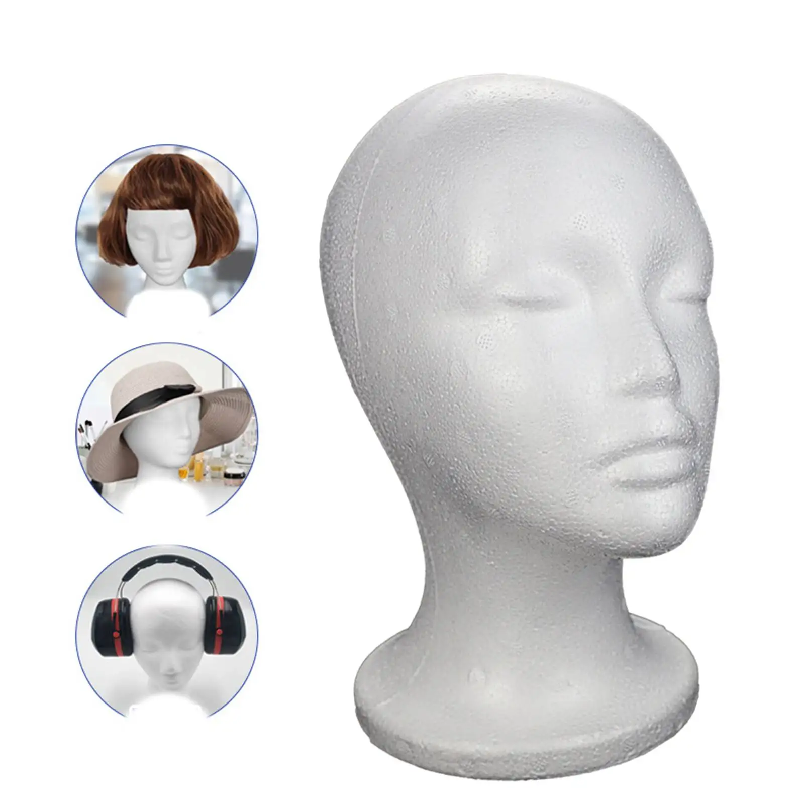 Female Foam Mannequin Head Hat Caps Wig Display Holder Accessories Fashion Styrofoam Foam Head Wig Stand