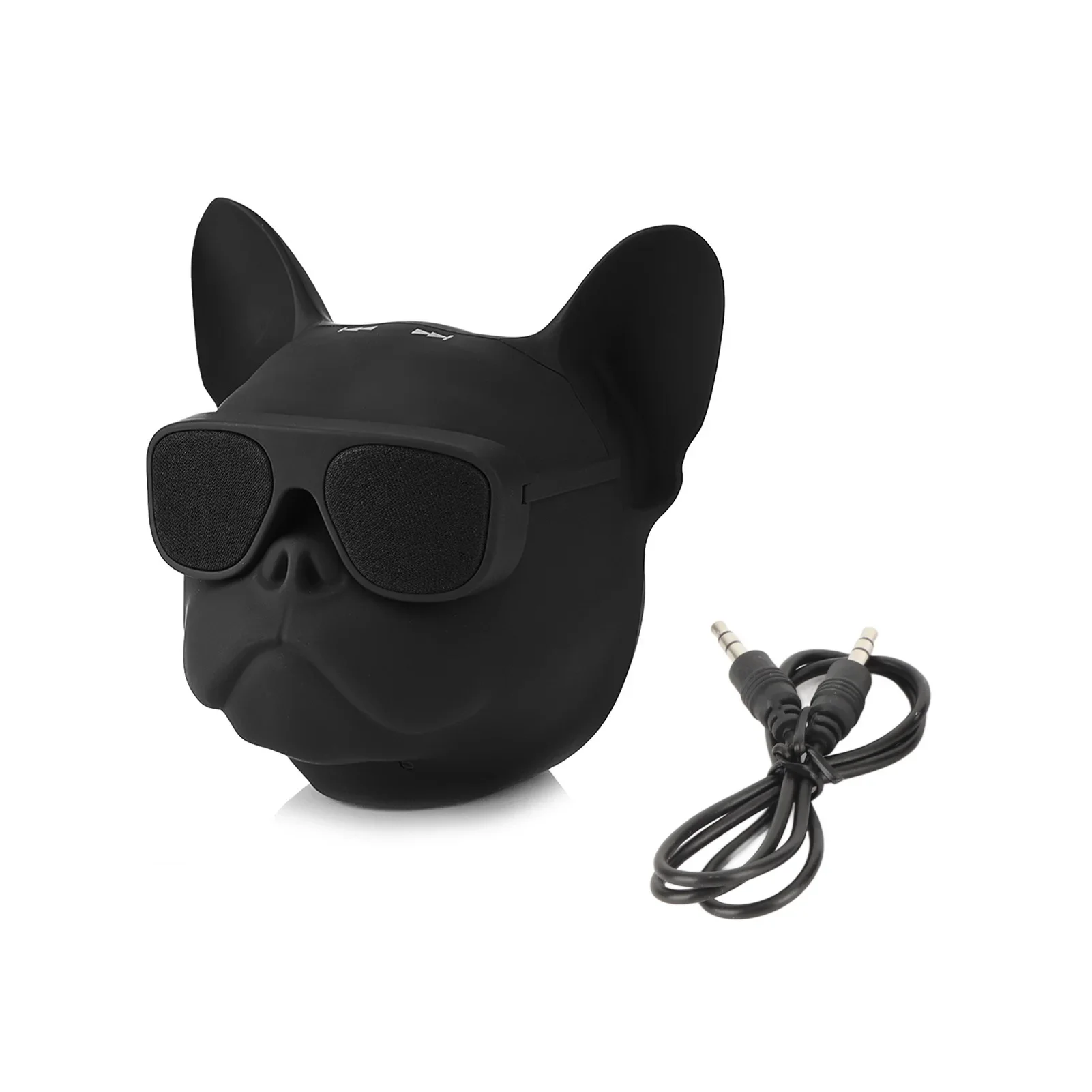 Portable Big Dog Head Black Bluetooth Speaker Stereo Music Player Bluetooth Wireless Speaker