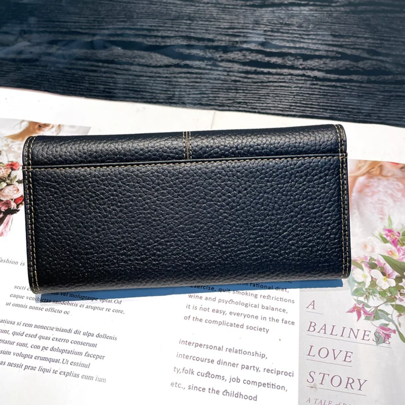 2024 New Women Wallets Genuine Leather Long Purse First Layer Of Cowhide Clutch Bags For Ladies High Capacity Bifold Wallet