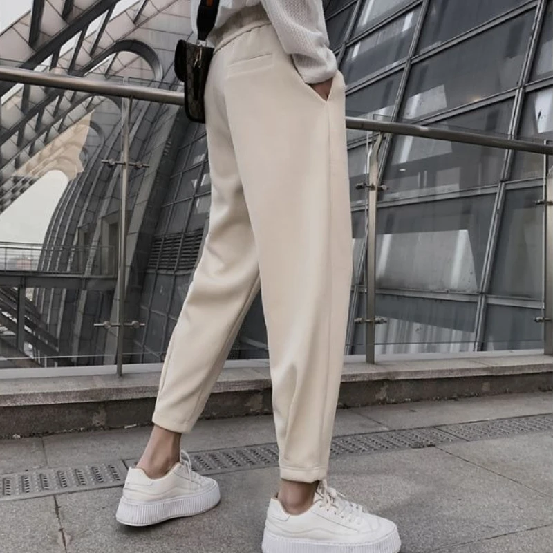 メンズスポーツパンツ 無地 プラスサイズ ビッグサイズ ハレムジョガー 韓国風 クールなトラウザーズ 秋冬 レトロ エッセンシャル スウェットパンツ