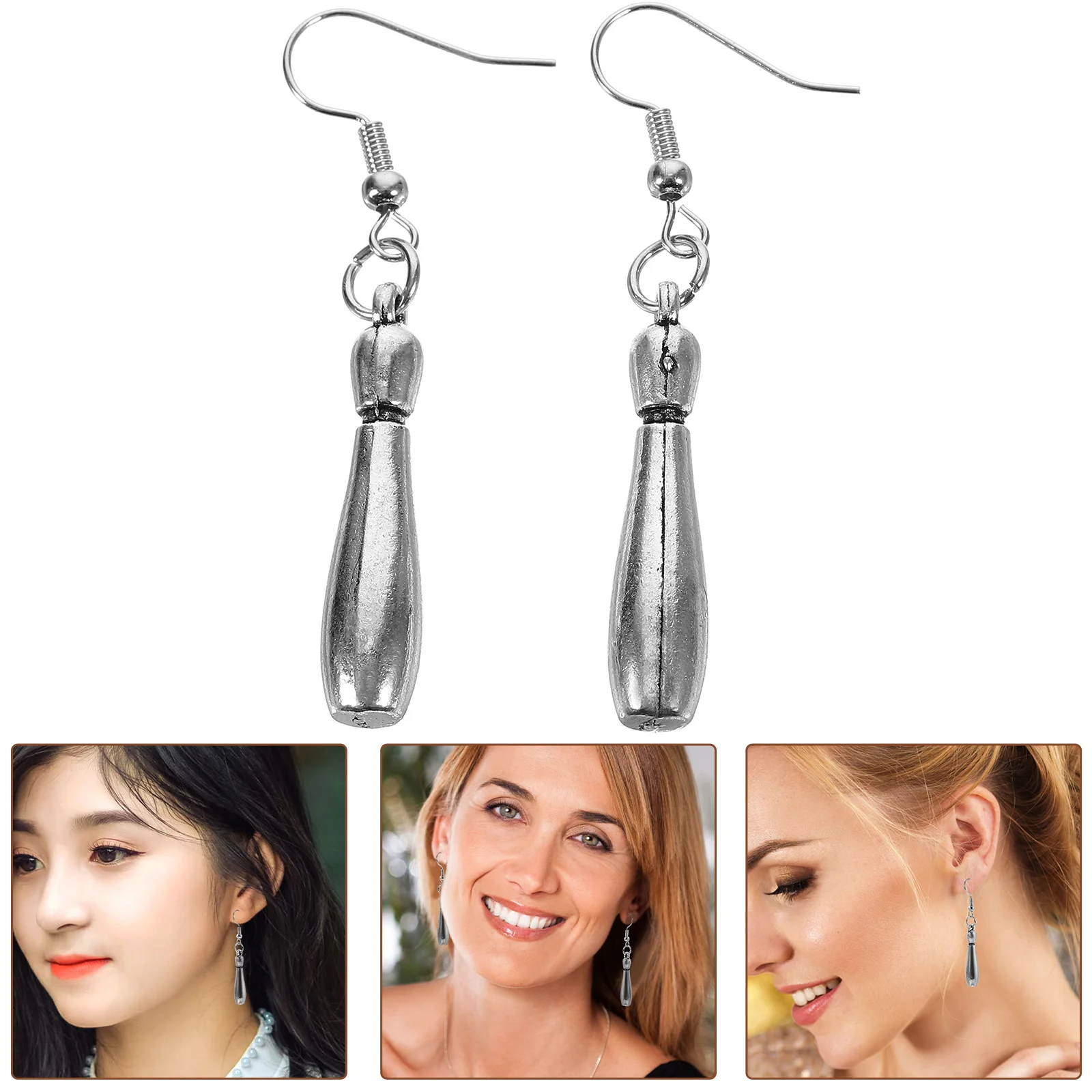 

Bowling Ball Earrings Unique Design Durable Alloy Women Dangle Drop Accessories Party Date Gift Novelty Teardrop Miss Chain