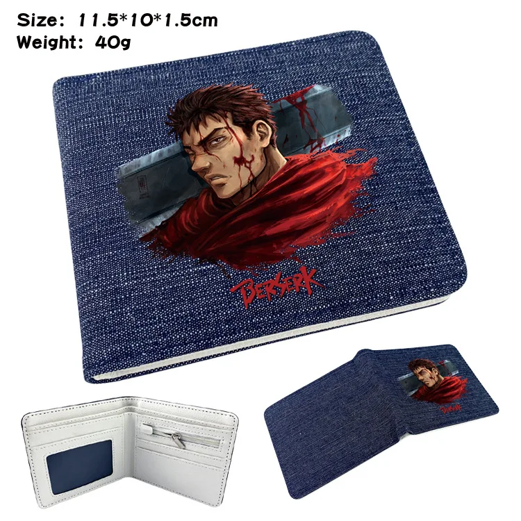 Berserk Cartoon Short Purse Anime Coin Purse with Card Holder Wallet Male or Female