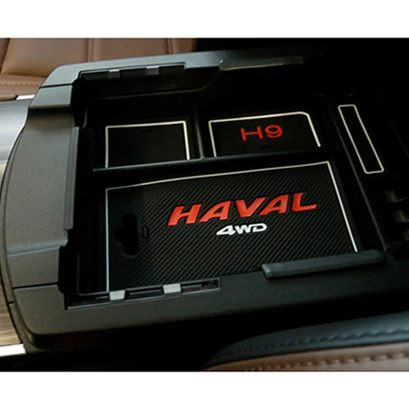 For Great Wall Haval H9 2015 to 2022 Central Armrest Storage Box Organizer Center Console Non-slip Containers Holder cars acces
