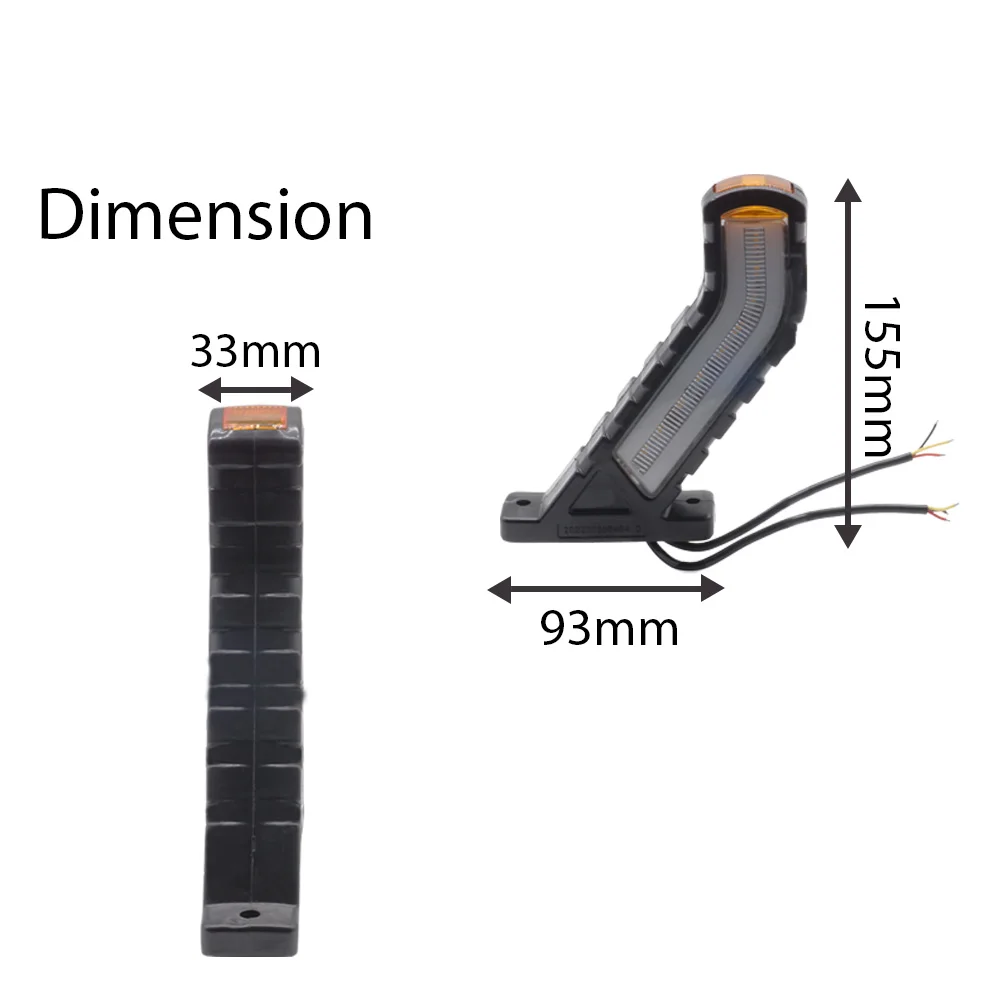 New Waterproof Trailer LED Outline Marker Truck Light Side Marker 12V-24V Lighting Neon Stalk Side Marker Lamp For Trailer 2PCS