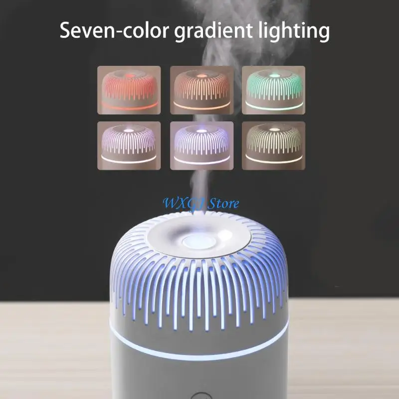 

37JE Auto Volatile Oil Humidifier With Rotating Color Lights Quiet Operate USB Charging Mini Travel Air Moisturizer
