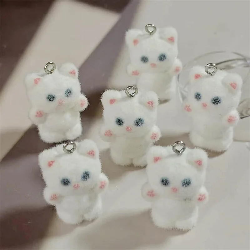 新しいスタイル-40-ピース-ロットカラー植毛効果動物漫画クマ形状樹脂人形ビーズ-diy-ジュエリー衣服アクセサリー