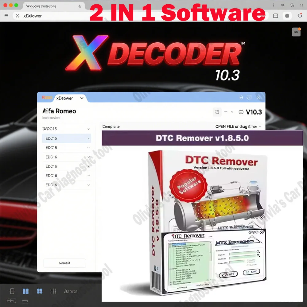 

New XDECODER V10.3 OBD2 Scanner Tool + DTC Remover 1.8.5.0 Car accessories For KESS KTAG FGTECH With Keygen + 9 Extra ECU Tuning