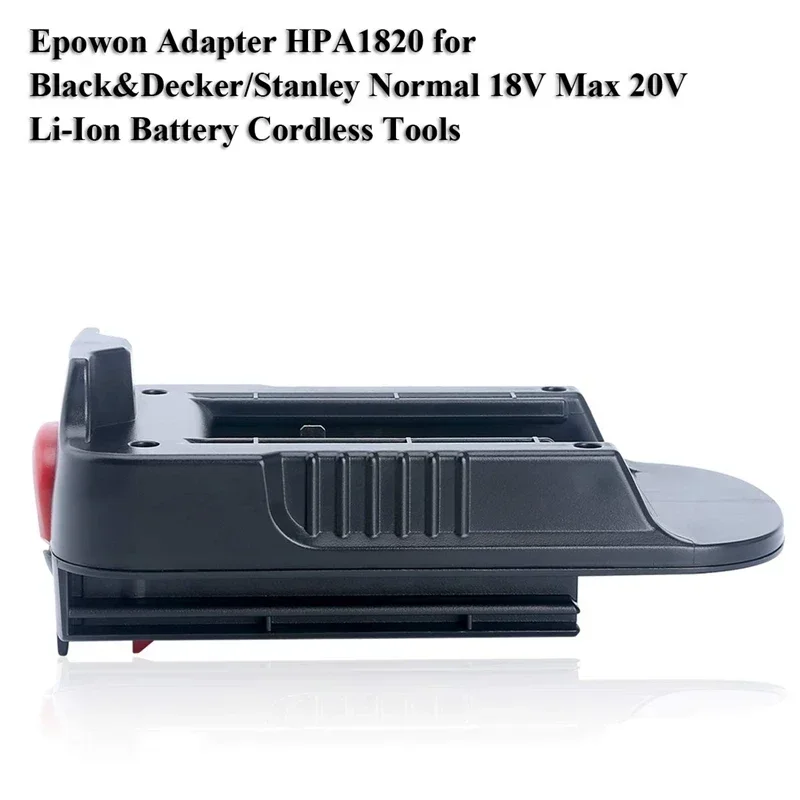 Bateria Converter Adaptador para Black Decker, Stanley e Porter Cable, 20V Max Lithium Battery, Hpa1820, Varejo