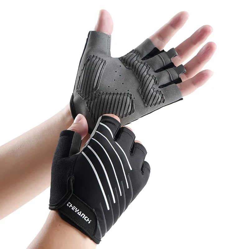 Guantes deportivos de verano para hombre Q306, guantes antideslizantes de medio dedo y transpirables para ciclismo al aire libre, absorción de impacto en carretera