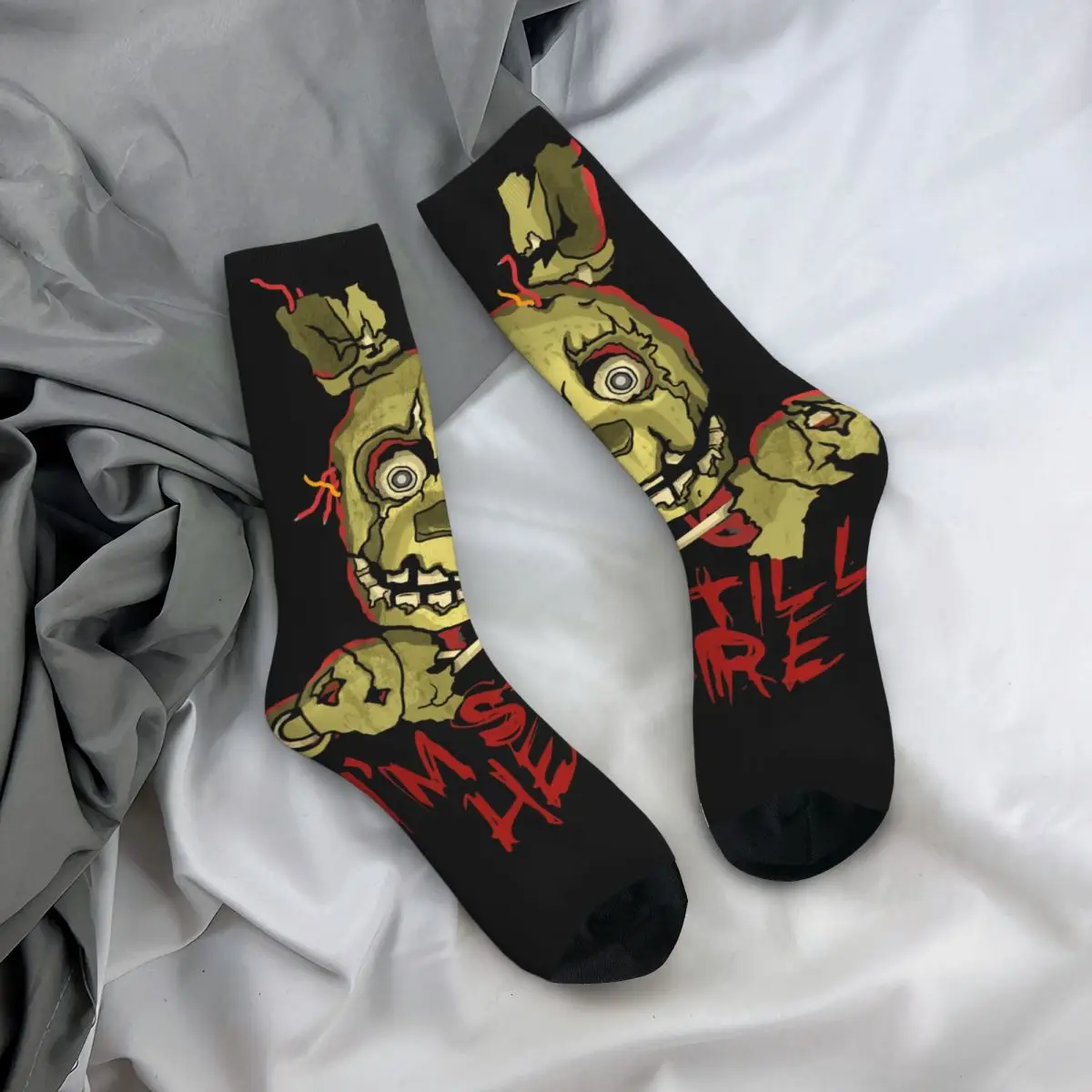 Hip Hop Vintage Springtrap Classic Crazy Men\'s compression Socks Unisex FNAF Harajuku Seamless Printed Funny Novelty Happy Crew