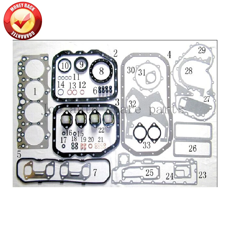 

Полный комплект прокладок двигателя 4BE1 для Isuzu NKR серии NPR 3.6L 5-87811-193-0