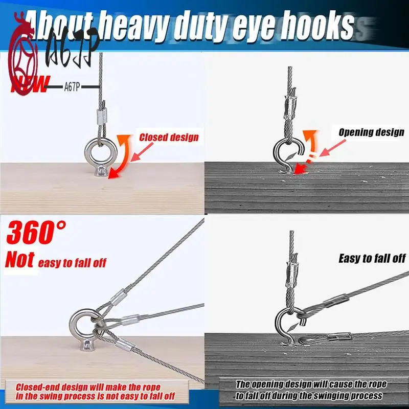 

A67P-Сверхмощные крючки с проушинами Саморезные ушко Винт Грузоподъемность 700 фунтов Сверхмощные винтовые крючки с проушинами (4 шт.-M10)