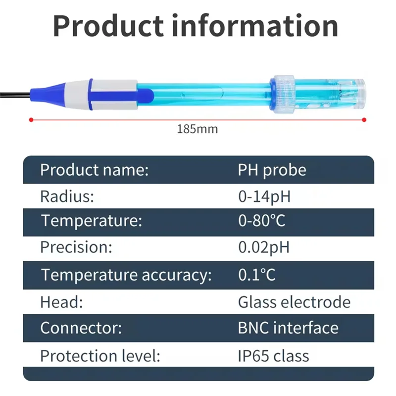 

BYBS-Aquarium PH Electrode Sensor, 0-14 Range, BNC Connector Replacement Kit For PH Controller