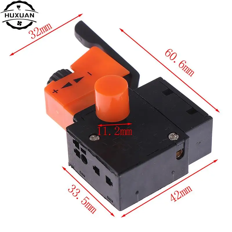 1pc New AC 220V/6A FA2/61BEK Adjustable Speed Switch Plastic Metal For Electric Drill Trigger Switches