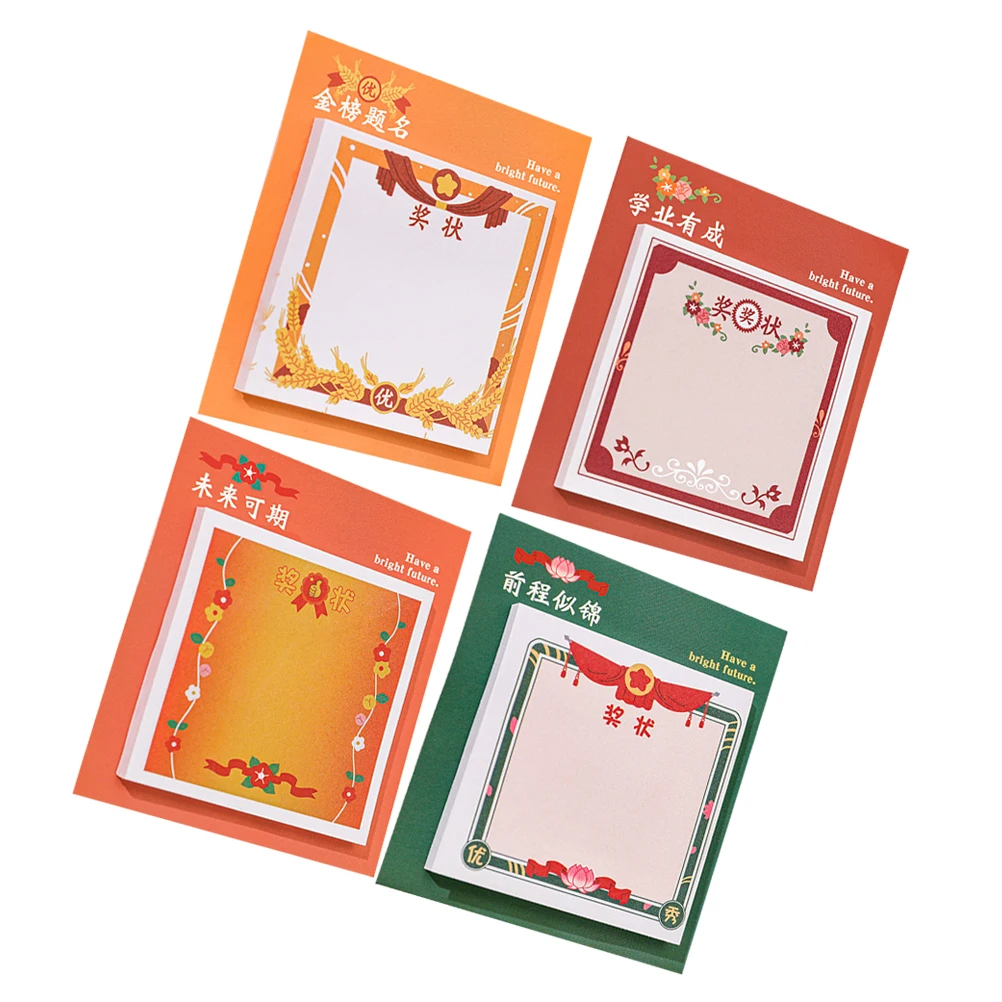 4Pcs Fun Shaped Kids Appreciation Notepads Classroom Incentives Educational Tools for Active Learning Engagement