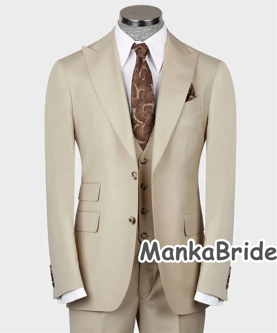 Trajes elegantes Para Hombres, traje azul Para boda, chaqueta masculina, chaleco, pantalones, conjunto de negocios, oficina, fiesta, disfraz Para hombre