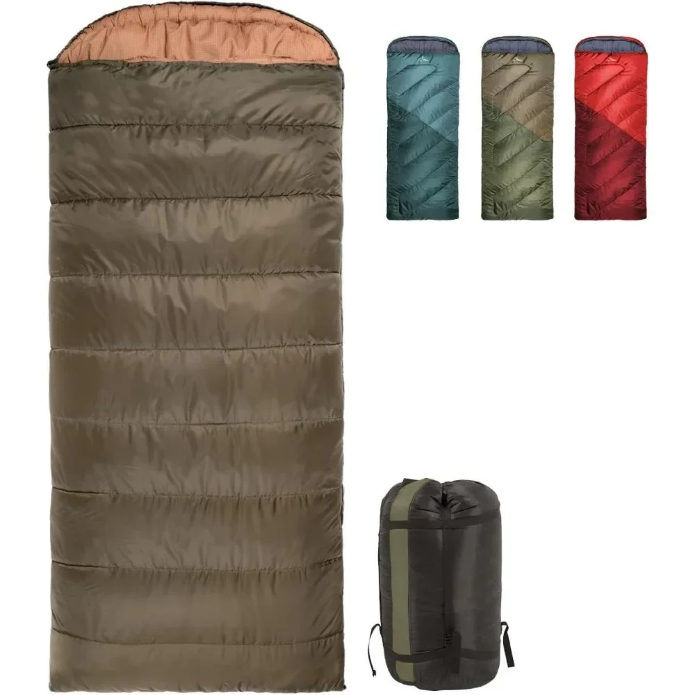 Sleeping Bags, All Weather Bags for Adults and Kids Camping Made Easy and Warm Compression Sack Included Camping  Sleeping Bags