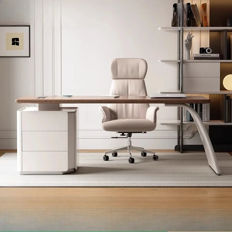 

Итальянский минималистичный стол из цельного дерева ореха, высококачественный легкий роскошный рабочий стол, компьютерный стол