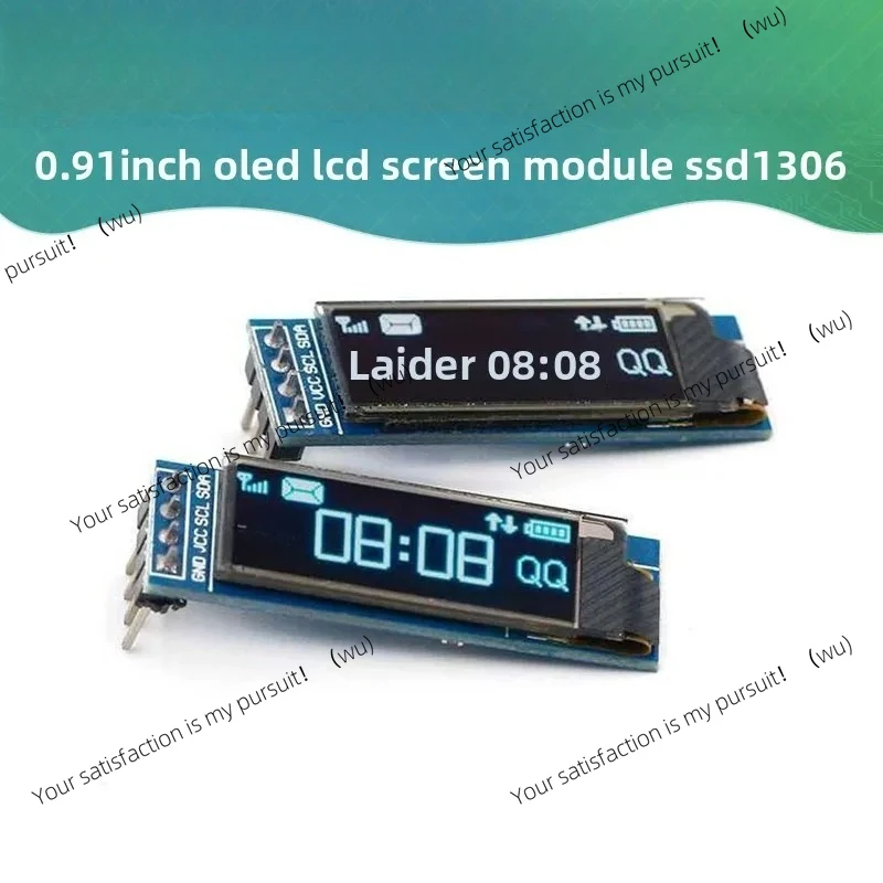 Suitable for SSD1306 Driver 0.91 Inch OLED Module, 128X32 IIC 4 Needle White Light for Makers & Students