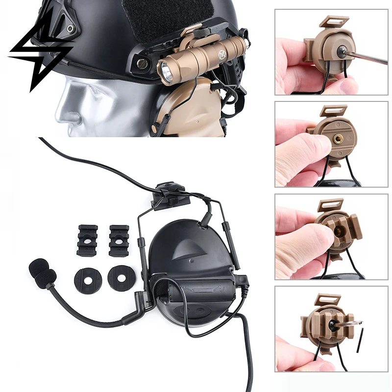 Tactical C2 Communication Earphone With FAST Helmet Bracket Without Sound Pickup and Noise Reduction Function Microphone Headset