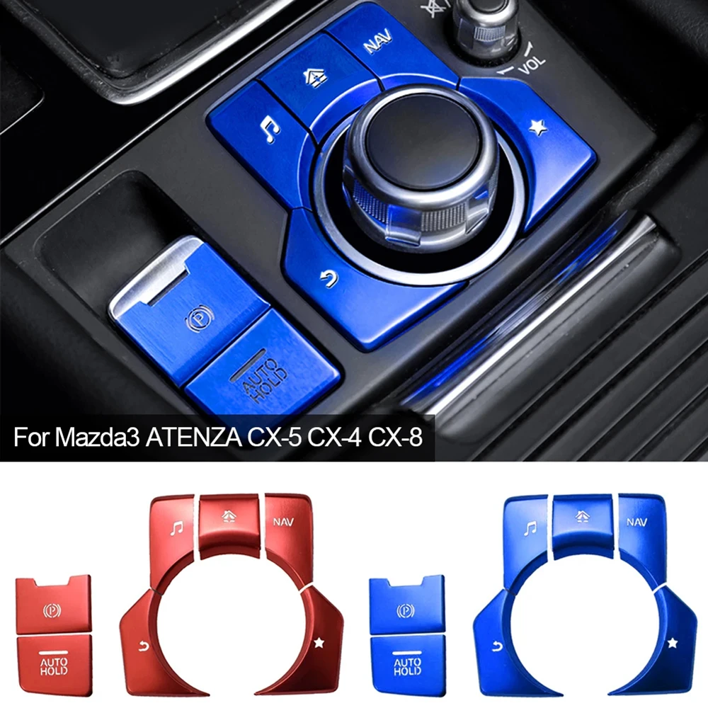 

​7PCS Aluminum Electronic Parking Brake Automatic Parking Button Cover for Mazda3 AXELA MAZDA6 ATENZA CX-3 CX-4 CX-5 CX-9