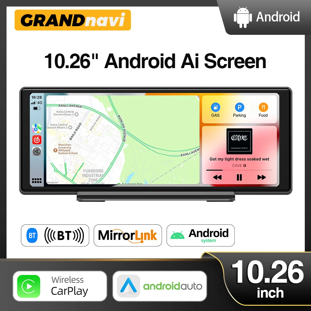 Grandnavi Android 13 Dash Cam screen System carplay android AUTO 5G WIFI GPS Navigation Rearview Mirror Camera Video Recorder