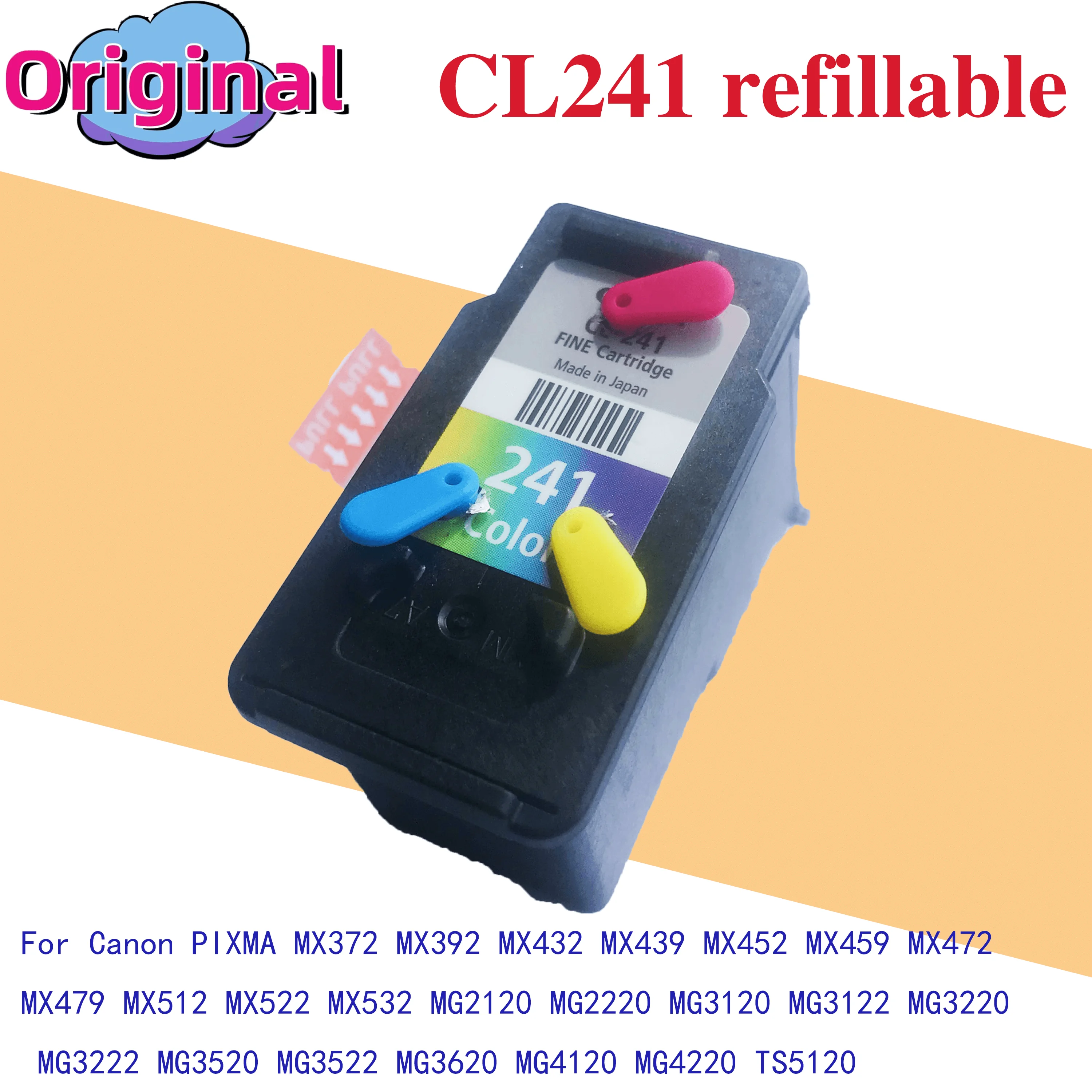 Original  PG-240 CL-241 PG 240 CL 241 XL Ink Cartridge for Canon Pixma MX372 MX432 MX512 MG2120 MG3120 MG3220 Ink Cartridges