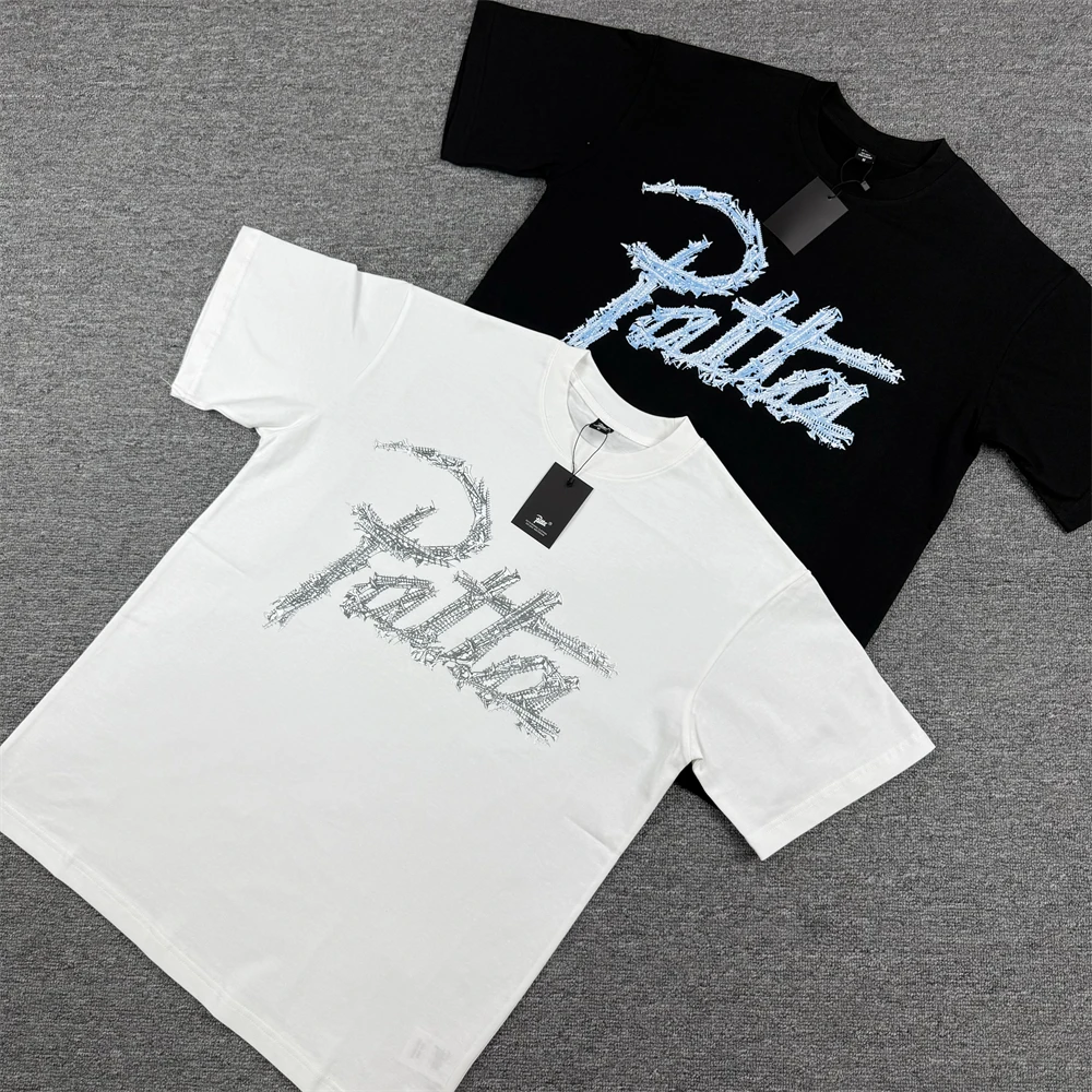 

Футболка с короткими рукавами и буквенным логотипом Patta для мужчин и женщин, повседневная свободная футболка для пар, футболки