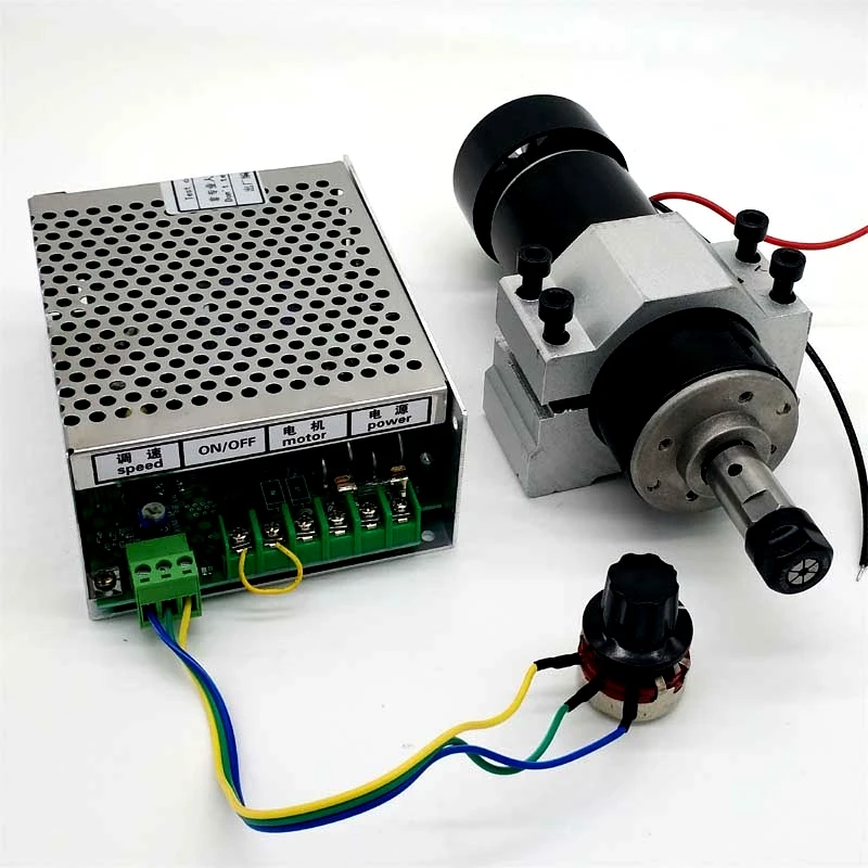 500W Air Cooled Spindle Motor + Governor + Fixture Pcb Engraving Machine Spindle ER1 12000 rpm