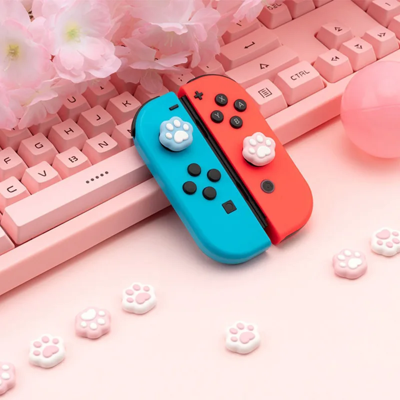 Shaped Cat Paw Thumb Grip Cap Joystick Silicone Protective Cover Controller Thumbstick Case For Nintendo Switch JoyCon NS Lite