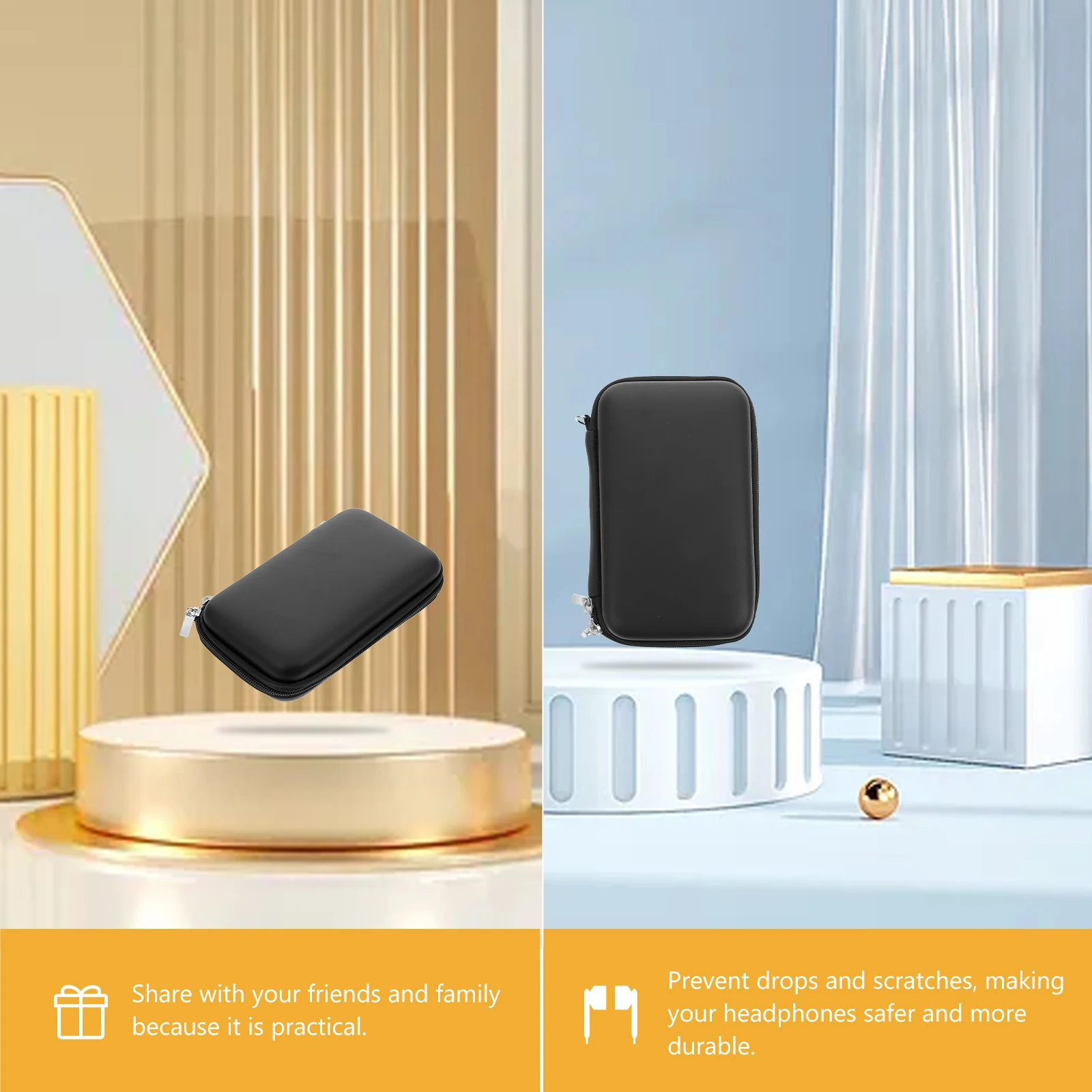 

Hard Drive Case With Mesh Pocket For External Smooth Zipper Durable Electronics Organizer Travel Cable Storage Bag Tech