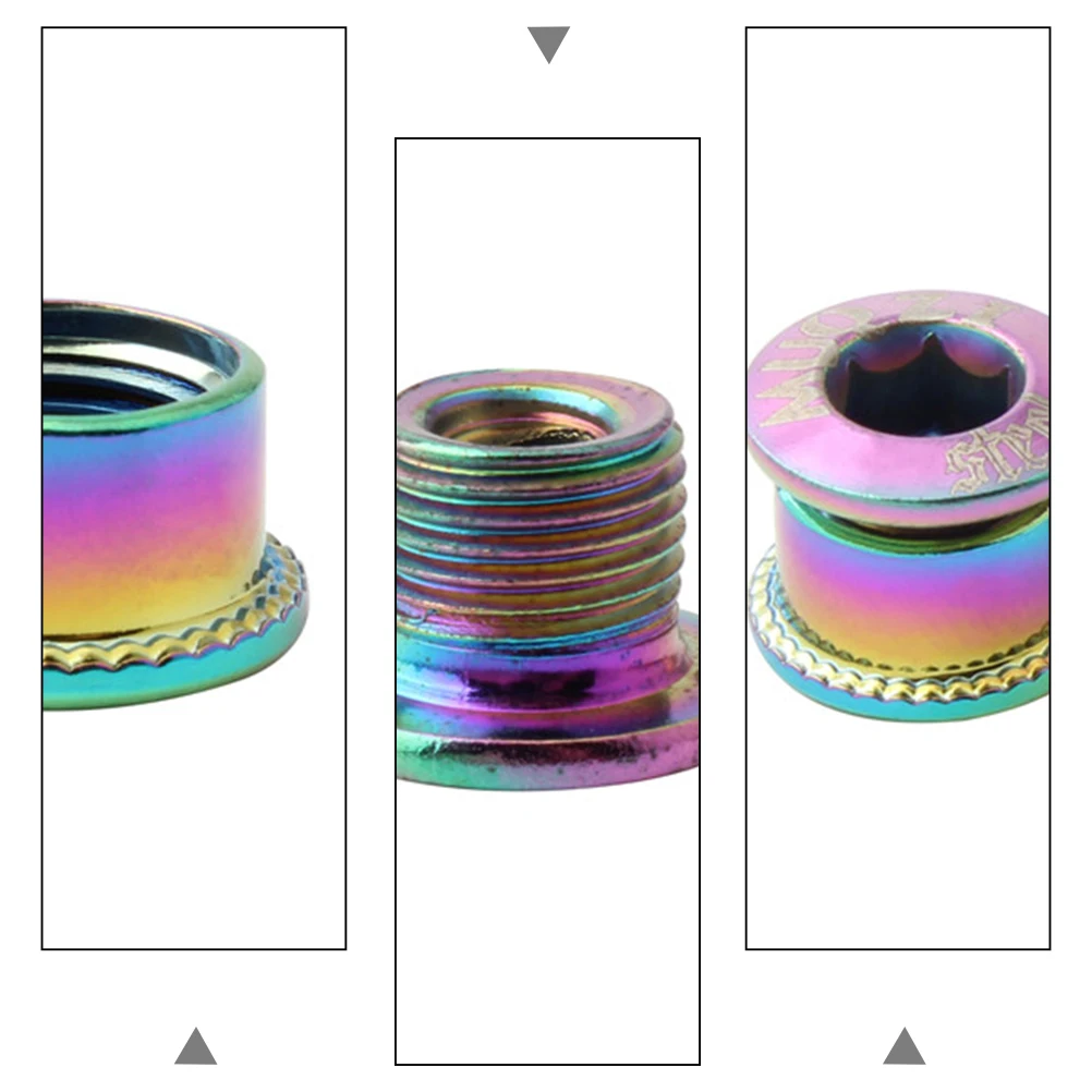 

5Pcs PVC Electroplated Folding Disc Screw Crank Bolt for Bicycle Accessories Strong Fine Tooth Pattern Bike Supplies Chainring